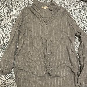 Grey striped button down